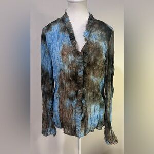 NWOT WOMENS CHIFFON LONG SLEEVE BLOUSE SIZE 12